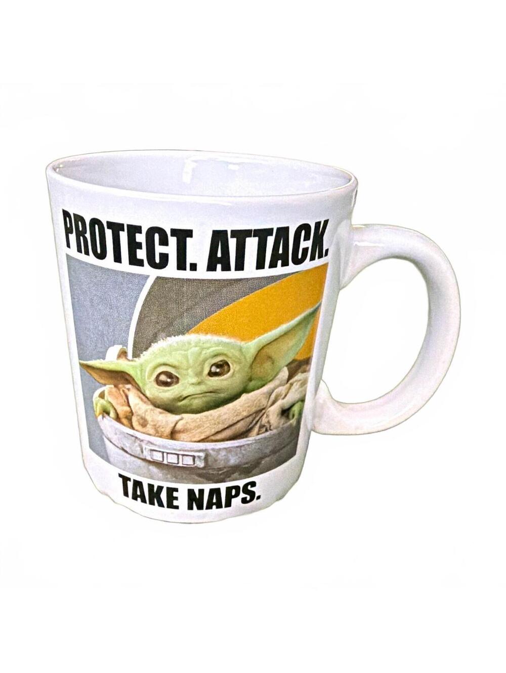 Silver Buffalo Star Wars The Mandalorian Grogu "Protect. Attack. Take Naps." Mug
